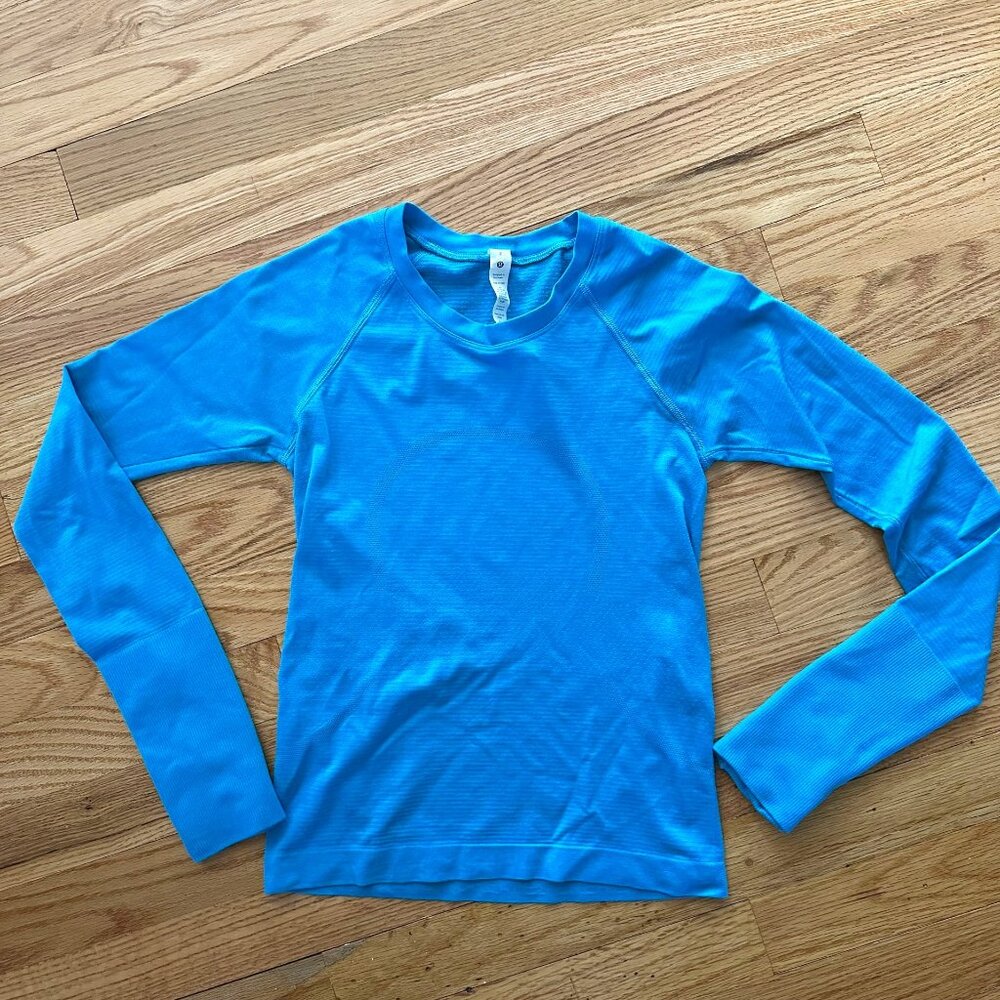 Lululemon Turquoise Tide Swiftly Tech Long-Sleeve Shirt 2.0 Race Length Size 2